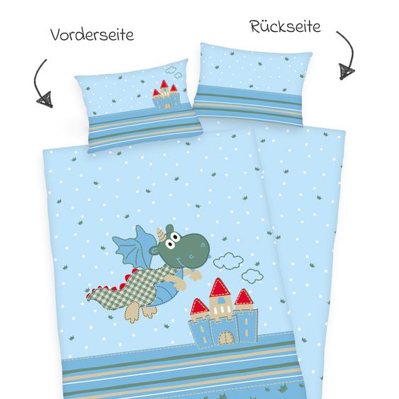Baby Best Wende-Bettwäsche 100 x 135 cm - Kleiner Drache