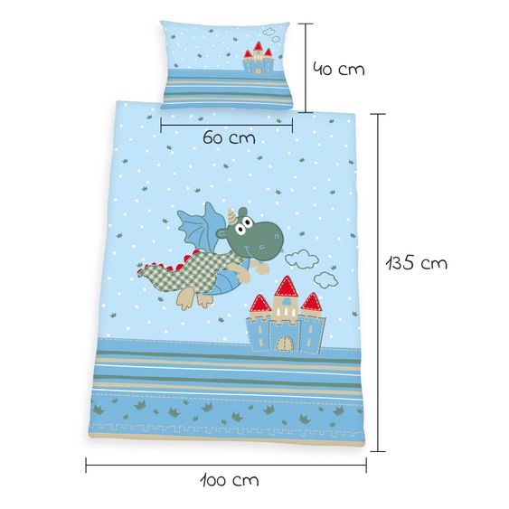 Baby Best Wende-Bettwäsche 100 x 135 cm - Kleiner Drache