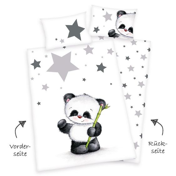 Baby Best Biancheria da letto reversibile 100 x 135 cm - Little Panda