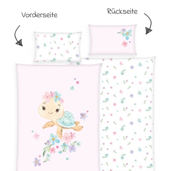 Baby Best Wende-Bettwäsche 100 x 135 cm - Little Turtle