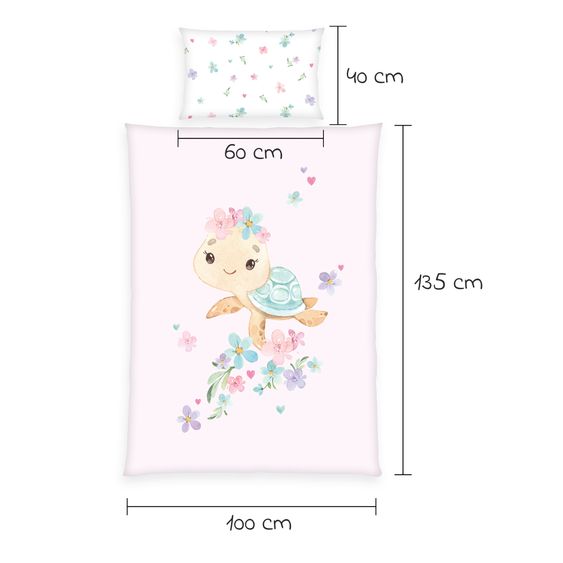 Baby Best Wende-Bettwäsche 100 x 135 cm - Little Turtle