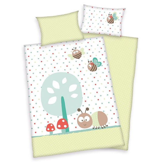 Baby Best Biancheria da letto reversibile 100 x 135 cm - bruco e ape