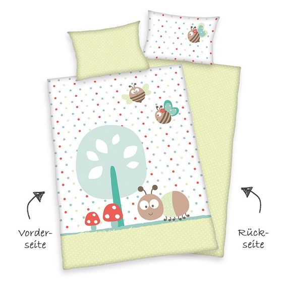 Baby Best Biancheria da letto reversibile 100 x 135 cm - bruco e ape