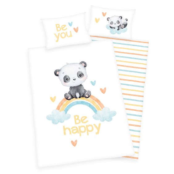 Baby Best Wende-Bettwäsche 100 x 135 cm - Regenbogen Panda