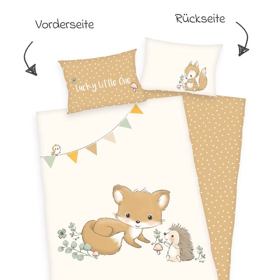 Baby Best Wende-Bettwäsche 100 x 135 cm - Waldfreunde