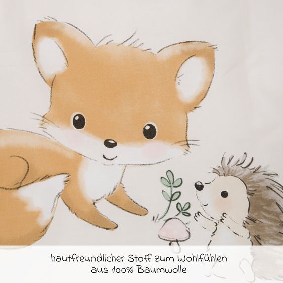 Baby Best Wende-Bettwäsche 100 x 135 cm - Waldfreunde