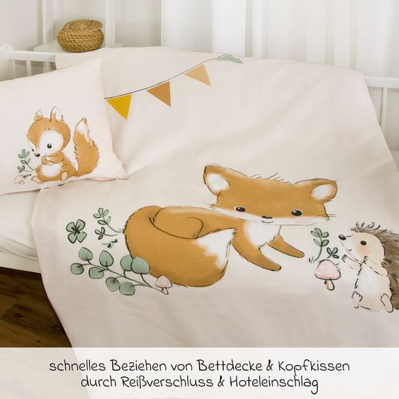 Baby Best Wende-Bettwäsche 100 x 135 cm - Waldfreunde