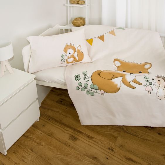 Baby Best Wende-Bettwäsche 100 x 135 cm - Waldfreunde