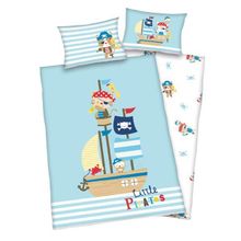 Biancheria da letto reversibile Little Pirates 100 x 135 cm