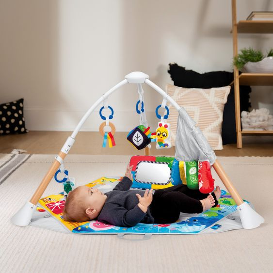 Baby Einstein 4in1 Play Mat with Play Arch Be Discovery with 4 Playmosi, 9 Toys Supports Child Development - Colourful