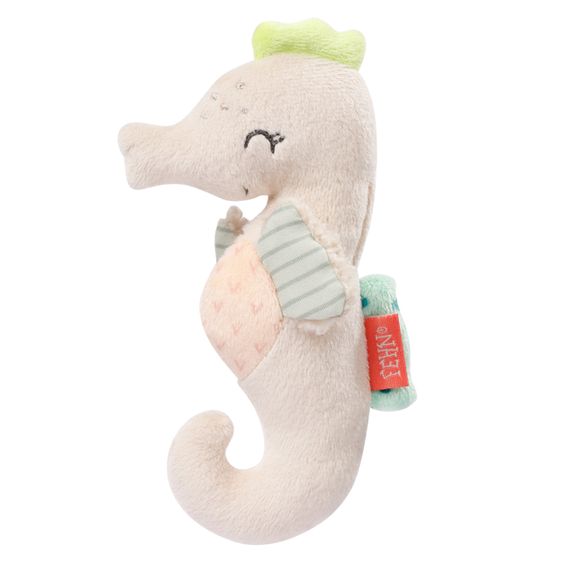 Fehn 2-piece set cuddly blanket muslin + griffin seahorse 135 x 100 cm - sea children