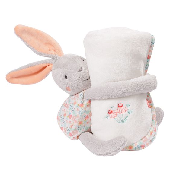 Fehn 2-tlg. Set Kuscheldecke Schwanen See + Kuscheltier Hase 75 x 100 cm