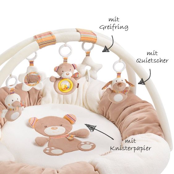 Fehn 3D Activity Nest Teddy - Rainbow