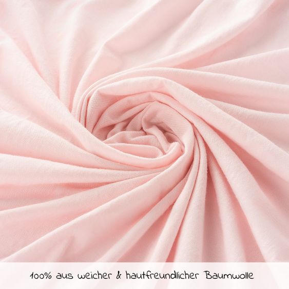 Fehn 4-piece bedding set for extra bed & cradle 90x40 cm / fitted sheet and bedding - Bruno Bear - Pink