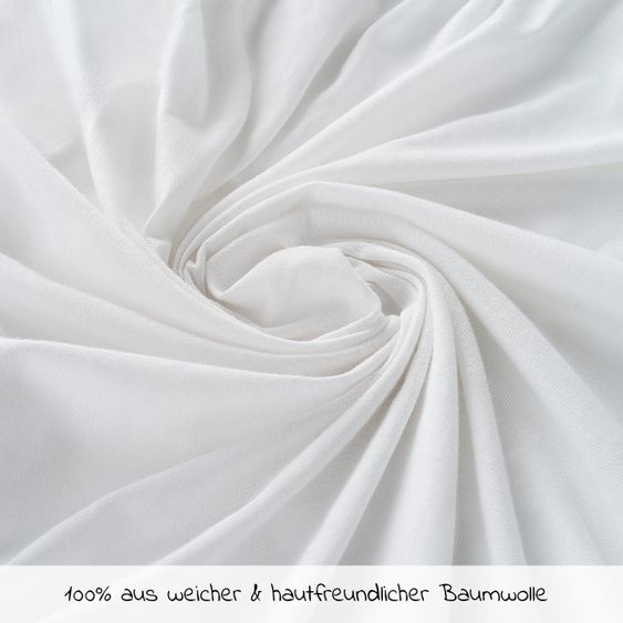 Fehn 4-piece bedding set for extra bed & cradle 90x40 cm / fitted sheet and bedding - Bruno Bear - White