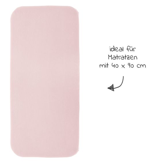 Fehn 4-tlg. Bettwäsche-Set für Beistellbett & Wiege 90x40 cm / Spannbetttuch und Bettwäsche - Schwanensee - Rosa