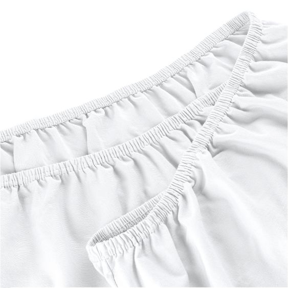 Fehn 4-tlg. Bettwäsche-Set für Beistellbett & Wiege 90x40 cm / Spannbetttuch und Bettwäsche - Schwanensee - Weiß