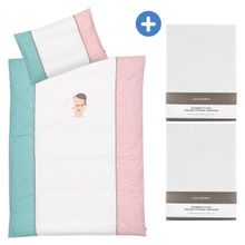 4-tlg. Bettwäsche-Set für Kinderbett 140x70 cm / Spannbetttücher + Bettwäsche - Bruno Bär - Weiß