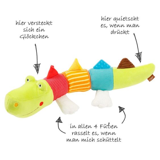 Fehn Activity-Greifling Krokodil 40 cm - Jungle Heroes