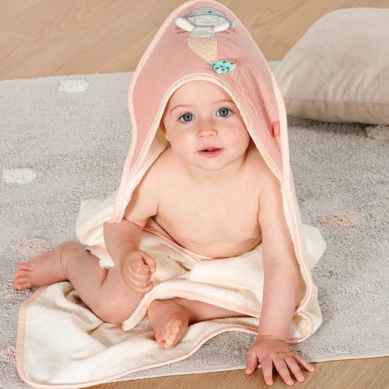 Fehn Hooded bath towel mermaid 80 x 80 cm - sea children