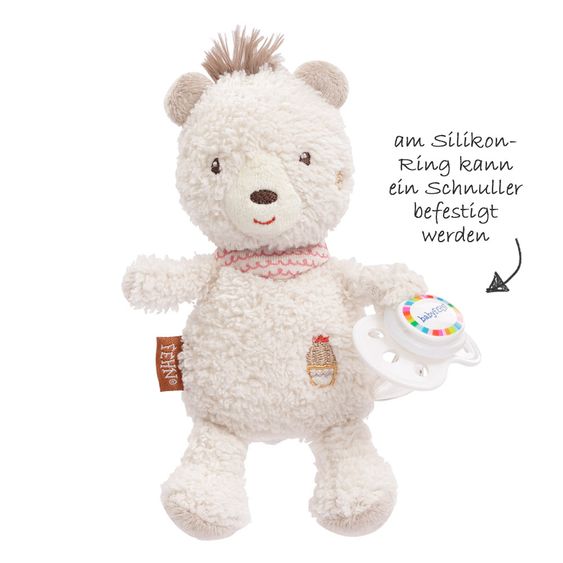 Fehn Mini-Kuscheltier mit Schnullerhalter Bär Luis - Peru