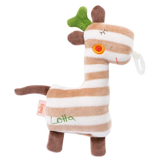 Fehn Mini-Kuscheltier mit Schnullerhalter Giraffe - Loopy & Lotta
