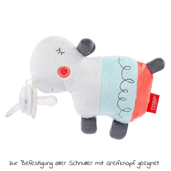 Fehn Mini-Kuscheltier mit Schnullerhalter Nilpferd - Loopy & Lotta