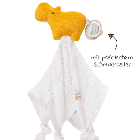 Fehn Schmusetuch NATUR aus Bio-Baumwolle - Nilpferd