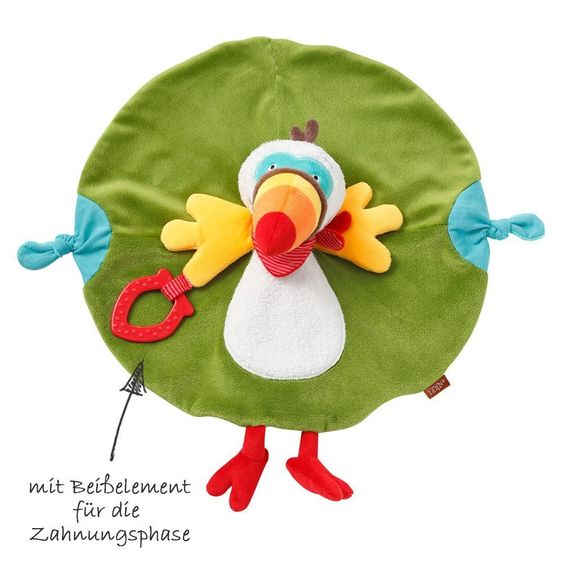Fehn Schmusetuch Tukan mit Beißelement 29 cm - Jungle Heroes