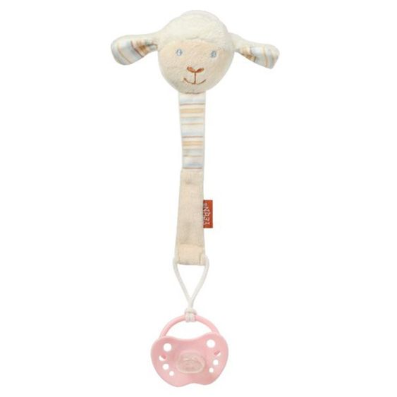 Fehn Schnullerband Baby Love mit Rassel - Schaf