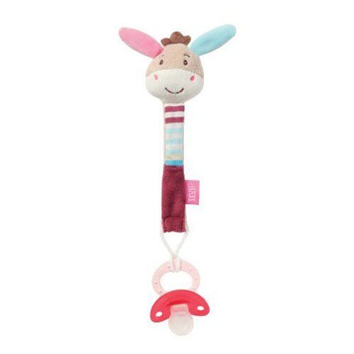 Fehn Schnullerband Monkey Donkey mit Rassel - Esel