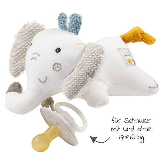 Fehn Schnullertier NATUR aus Bio-Baumwolle - Elefant