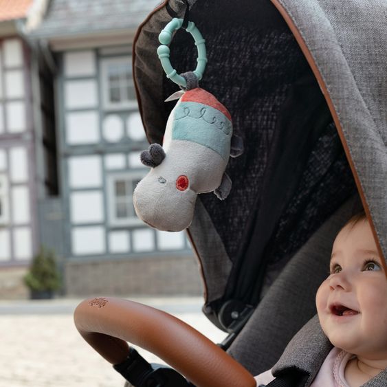 Fehn Spieltier zum Aufhängen Mini-Nilpferd mit Ring - Loopy & Lotta