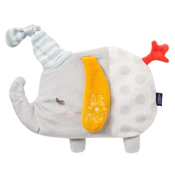 Fehn Wärmetier Elefant mit Traubenkern-Füllung 21 cm - Gute Nacht