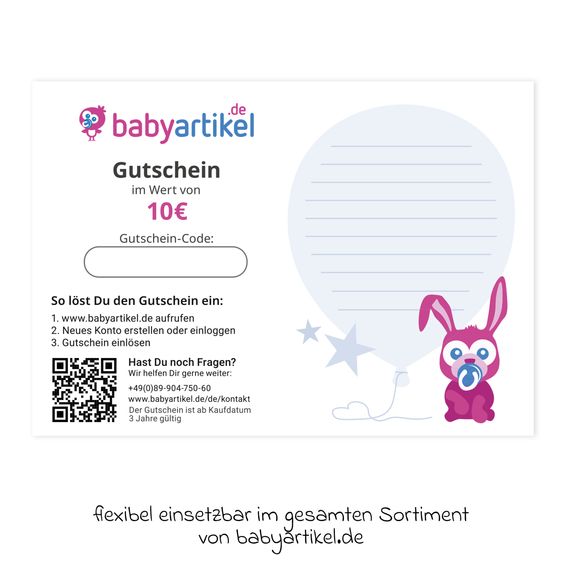 Babyartikel.de 10 Euro Geschenkgutschein - Geburtstag