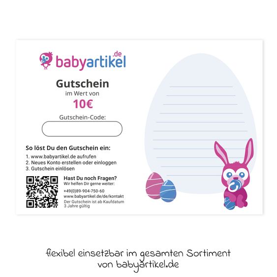 Babyartikel.de 10 Euro Geschenkgutschein - Ostern