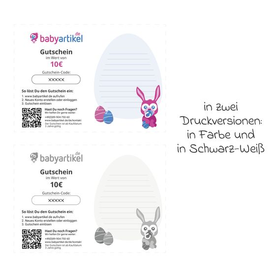 Babyartikel.de 10 Euro Geschenkgutschein - Ostern