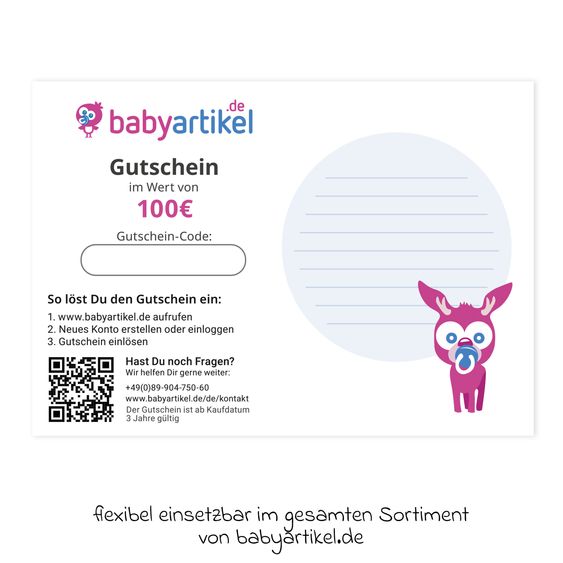 Babyartikel.de 100 Euro Geschenkgutschein - Neutral