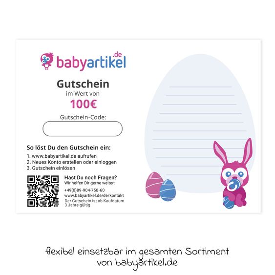 Babyartikel.de 100 Euro Geschenkgutschein - Ostern