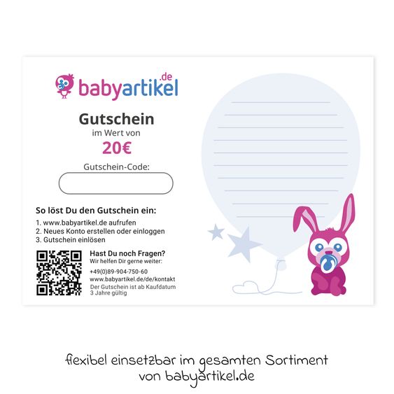 Babyartikel.de 20 Euro di buono regalo - Compleanno