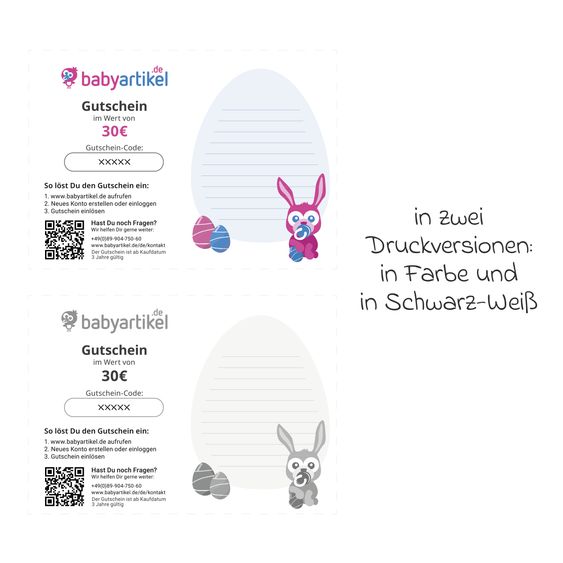 Babyartikel.de 30 Euro Geschenkgutschein - Ostern