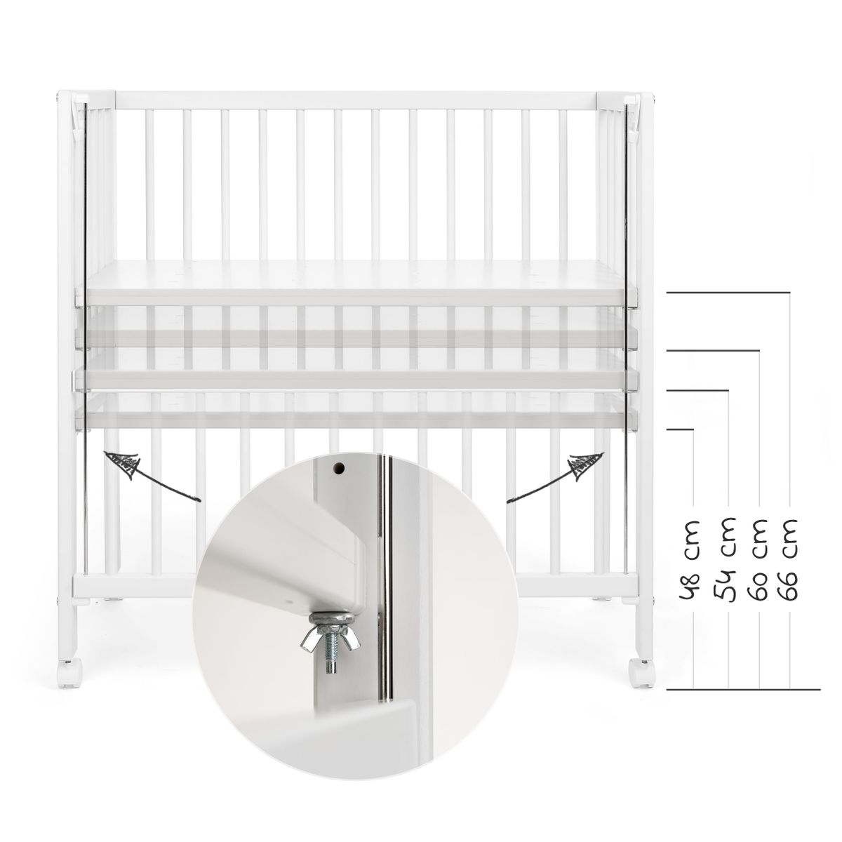 Babyartikel.de 7-tlg. Beistellbett-Komplett-Set 90 x 40 cm / Beistellbett + Matratze + 2 Spannbetttücher + 3-tlg. Baby-Mäxchen