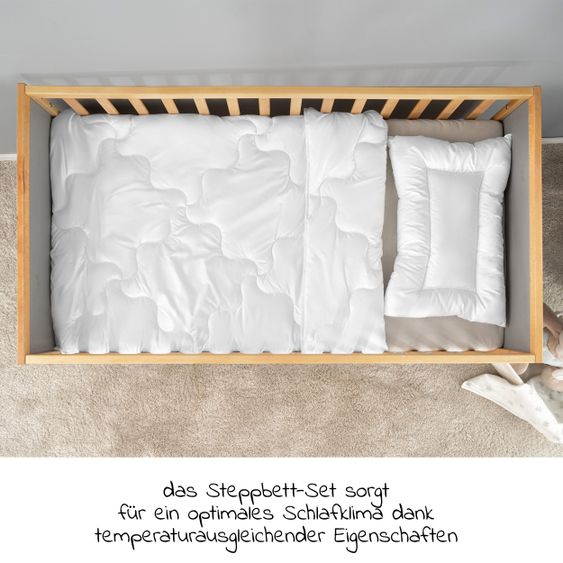 Babyartikel.de 7-tlg. Bett-Set für Kinderbett 140x70 cm / Steppbett + Bettwäsche + Spannbetttücher + Betteinlage - Ocean Club