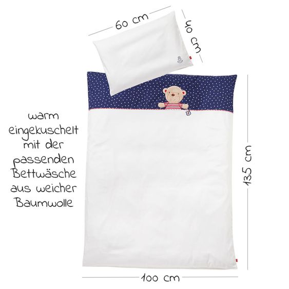 Babyartikel.de 7-tlg. Bett-Set für Kinderbett 140x70 cm / Steppbett + Bettwäsche + Spannbetttücher + Betteinlage - Ocean Club