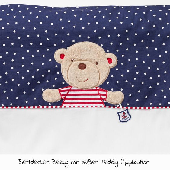Babyartikel.de 7-tlg. Bett-Set für Kinderbett 140x70 cm / Steppbett + Bettwäsche + Spannbetttücher + Betteinlage - Ocean Club