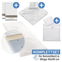 7-tlg. Komplett-Set für Beistellbett & Wiege 90 x 40 cm / Matratze+Spannbetttücher+Steppbett-Set+Bettwäsche - Australia