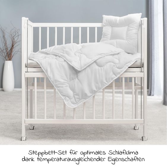 Babyartikel.de 7-tlg. Komplett-Set für Beistellbett & Wiege 90 x 40 cm / Matratze+Spannbetttücher+Steppbett-Set+Bettwäsche - Australia