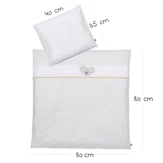 Babyartikel.de 7-tlg. Komplett-Set für Beistellbett & Wiege 90 x 40 cm / Matratze+Spannbetttücher+Steppbett-Set+Bettwäsche - Australia