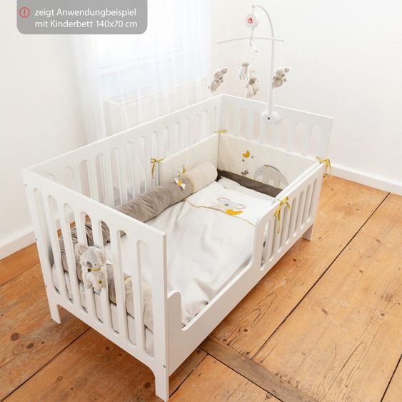 Babyartikel.de 7-tlg. Komplett-Set für Beistellbett & Wiege 90 x 40 cm / Matratze+Spannbetttücher+Steppbett-Set+Bettwäsche - Australia