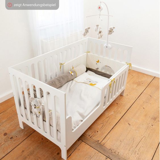 Babyartikel.de 8-tlg. Bett-Set für Kinderbett 140x70 cm / Steppbett +Bettwäsche +Nestchenschlange +Spannbetttuch +Betteinlage Australia